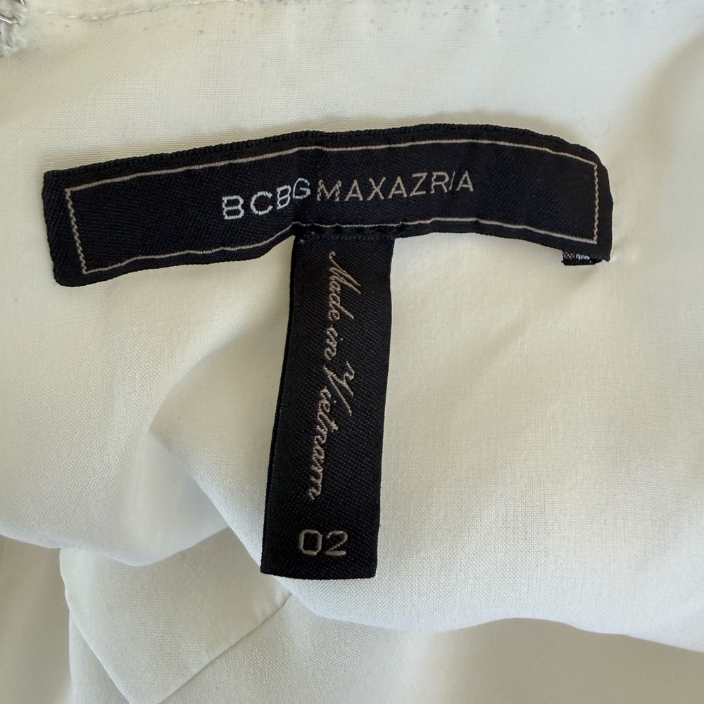 BCBGMaxAzria White Asymmetrical Ruffle Dress - Picture 5 of 6